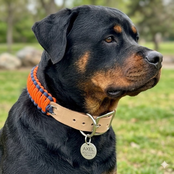 Handmade Leather and Paracord Dog Collar